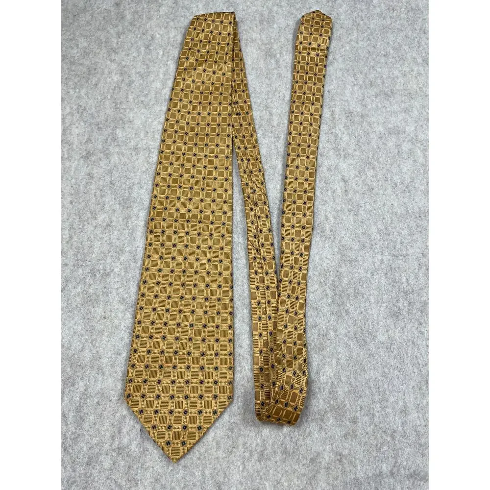 Britches of Georgetowne Geometric Silk Tie Vintage Gold Necktie
